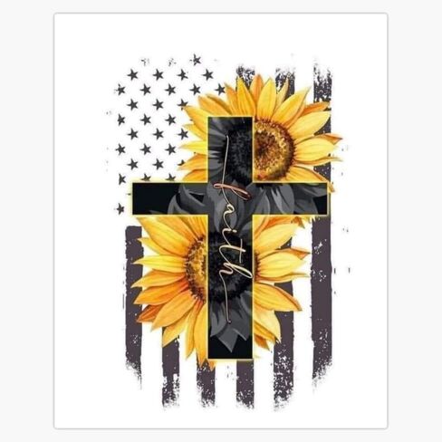 American Sunflower Sticker Bumper Sticker Vinyl Decal 5" in Saudi Arabia