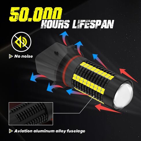 Sidaqi 12278 PSX26W LED Fog Light Bulbs 6000K White Extremely Bright 4000LM 126PCS 5730Chips PSX26W H28W Fog Lights Daytime Running Lights DRL for Cars Trucks 12-30V in Kuwait