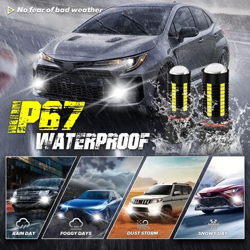 Sidaqi 12278 PSX26W LED Fog Light Bulbs 6000K White Extremely Bright 4000LM 126PCS 5730Chips PSX26W H28W Fog Lights Daytime Running Lights DRL for Cars Trucks 12-30V in Kuwait