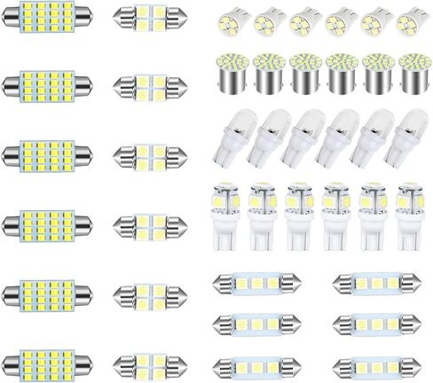 T10 31mm 42mm Car Car LED لمجموعة مجموعة ، حزمة -20 خريطة LED قبة ضوء القراءة ضوء لوحة ترخيص ، 50000H طويلة الحياة لتوفير الطاقة الموفرة للطاقة ، عالمي للسيارات (أبيض) in Saudi Arabia