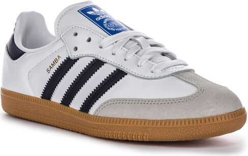 adidas Samba Og Men's 3-Stripes Retro Contrast 70S Trainers (White Navy, US 4) in Saudi Arabia