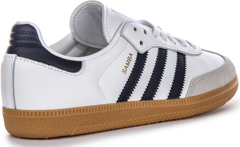 adidas Samba Og Men's 3-Stripes Retro Contrast 70S Trainers (White Navy, US 4) in Saudi Arabia