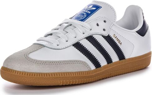 adidas Samba Og Men's 3-Stripes Retro Contrast 70S Trainers (White Navy, US 4) in Saudi Arabia
