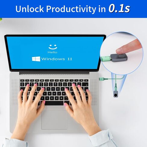Windows Hello Fingerprint Reader & USB Fingerprint Reader with 2025 Recognition Technology,File Encryption Offline Security,Portable for Business and Home Use | Password Book and Password Holders in Kuwait