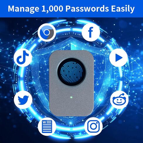 Windows Hello Fingerprint Reader & USB Fingerprint Reader with 2025 Recognition Technology,File Encryption Offline Security,Portable for Business and Home Use | Password Book and Password Holders in Kuwait