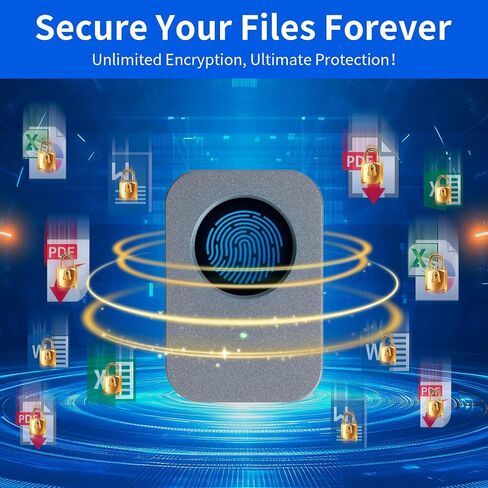 Windows Hello Fingerprint Reader & USB Fingerprint Reader with 2025 Recognition Technology,File Encryption Offline Security,Portable for Business and Home Use | Password Book and Password Holders in Kuwait