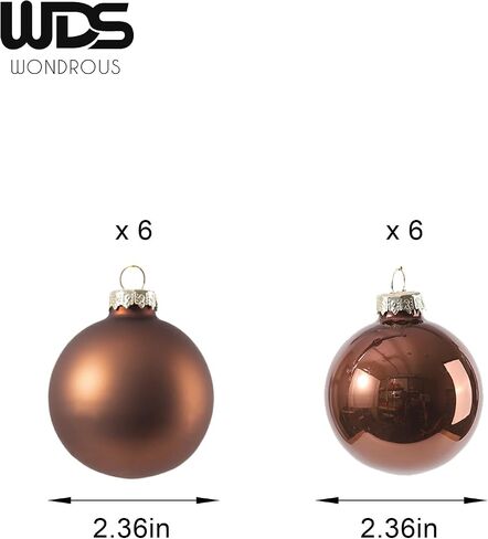 WDS WONDROUS 12Pcs White Christmas Ball Ornaments, 2.36" Matte and Shiny Glass Ornaments Set for Xmas Tree Decoration, DIY Christmas Ball Set for Kids and Adults in Saudi Arabia
