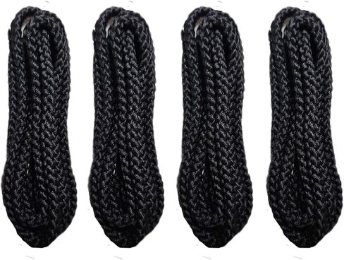 2 PCS Black 4mm X 52" and 2 PCS White X 55" Rounded Hoodie Drawstring Cords Replacement for Sweat Pants, Shorts, Sweatshirt, Shoes, Shoelaces, Sneaker, Bag, Jacket and Tie Hoodie, Belt for Dresses in Kuwait