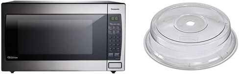 Panasonic Oven with Cyclonic Wave Inverter Technology, 1250W, 2.2 cu.ft. Countertop Microwave (Stainless Steel/Silver), Stainless & Nordic Ware Splatter Microwave Cover, 10-Inch (Pack of 2), Clear in Saudi Arabia