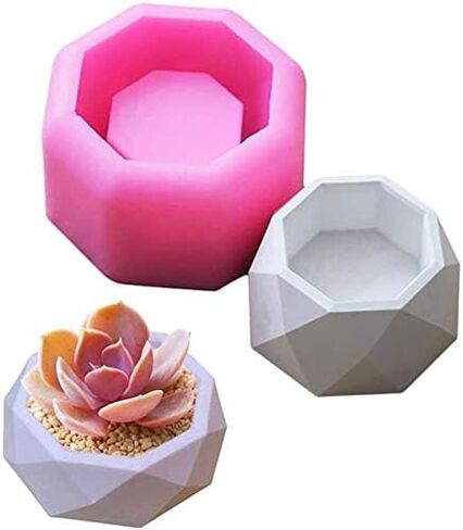 Small Silicone Flower Pot Mold, Ceramic Cement Clay Mold, Succulent Plants Planter Pot Epoxy Resin Mould, Candle Holder, Candy Soap Crafts Home Decor in Kuwait
