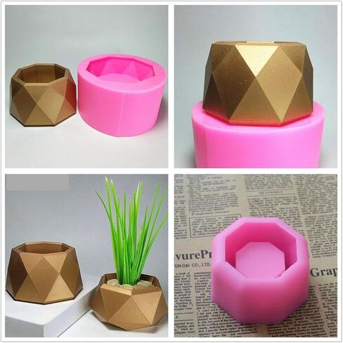 Small Silicone Flower Pot Mold, Ceramic Cement Clay Mold, Succulent Plants Planter Pot Epoxy Resin Mould, Candle Holder, Candy Soap Crafts Home Decor in Kuwait