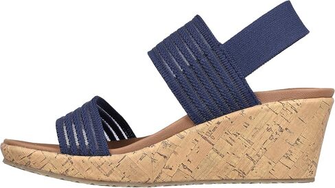 Skechers Women's Beverlee-Sheer Luck Wedge Sandal, White, 8.5 in Saudi Arabia