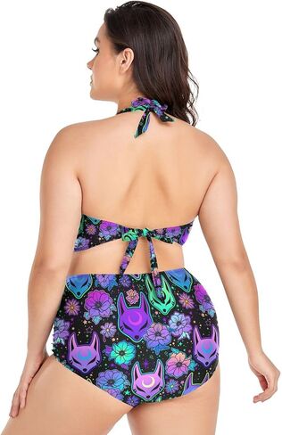 MNSRUU Plus Size Women's Bikini Sets Skull and Flower Bikini Sets for Women High Waisted Sexy Bikini Swimsuits in Kuwait