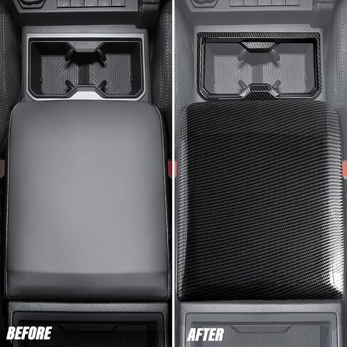 غطاء مسند ذراع وحدة التحكم المركزية وغطاء حامل الكأس الأمامي مناسب ل Tacoma Gen 4th (2024-2025) - تثبيت القشر والعصا - ألياف الكربون الهيدروغرافية - لعام 2025 2024 تاكوما الملحقات - 2 pcs in Kuwait