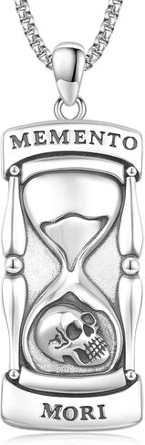 قلادة Eusense Memento Mori للرجال للنساء الذهب 925 الجنيه الفضي الجنيه الجمجمة المجوهرات Memento Mori قلادة قلادة لها محبوب عيد ميلادها in Kuwait