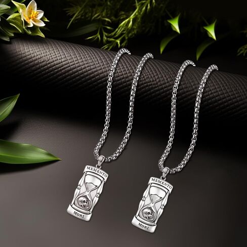 قلادة Eusense Memento Mori للرجال للنساء الذهب 925 الجنيه الفضي الجنيه الجمجمة المجوهرات Memento Mori قلادة قلادة لها محبوب عيد ميلادها in Kuwait