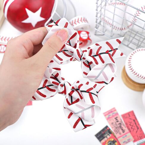 YanJie 2PCS 4'' Football Hair Clips Party Glitter Ribbon Hair Accessories Women Sports Theme Party Game Costume Football Outfit in Saudi Arabia