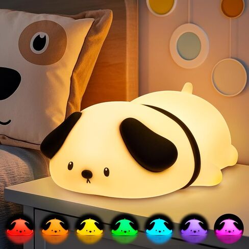 One Fire Dog Night Light for Kids, 16 Color Changing Soft Silicone Baby Night Light for Nursery, Dimmable Cute Lamp, Portable Recharge Kids Lamp Gift for Girls or Boys, Toddler Room Decor. in Kuwait