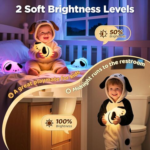 One Fire Dog Night Light for Kids, 16 Color Changing Soft Silicone Baby Night Light for Nursery, Dimmable Cute Lamp, Portable Recharge Kids Lamp Gift for Girls or Boys, Toddler Room Decor. in Kuwait