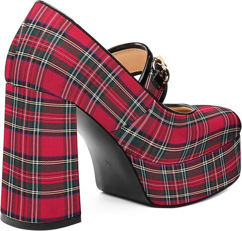أحذية Merrori Mary Jane للنساء منصة عالية مكتنزة Square Toe Tee Heels Patent Leather Fashion Single Strap Dress Party Party Party Shoes in Kuwait