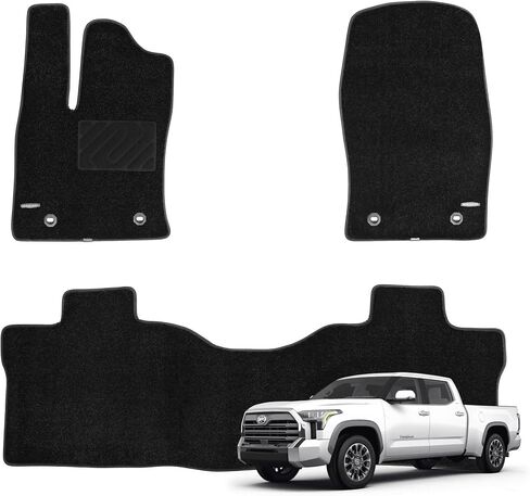 WENNEBIRD Superior Carpet Floor Mats for 2022-2025 Toyota Tundra CrewMax Cab, 0.6 Inch Thickness Rugs, Premium All Weather Anti-Slip Waterproof Floor Liners - 3pc in Kuwait