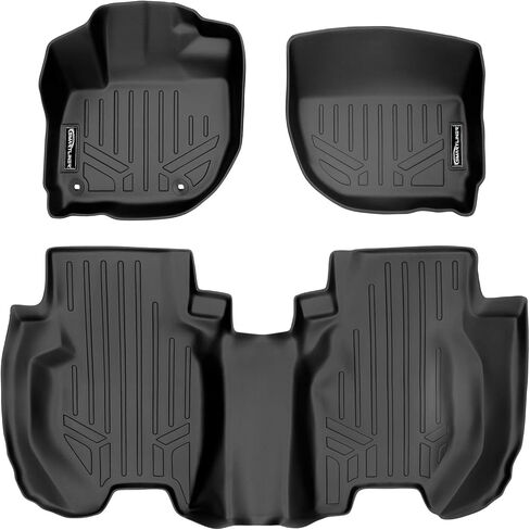 Smartliner All Weather Custom Fit 2 Row Floor Floor Liner مجموعة متوافقة مع 2015-2020 Honda FIT in Saudi Arabia
