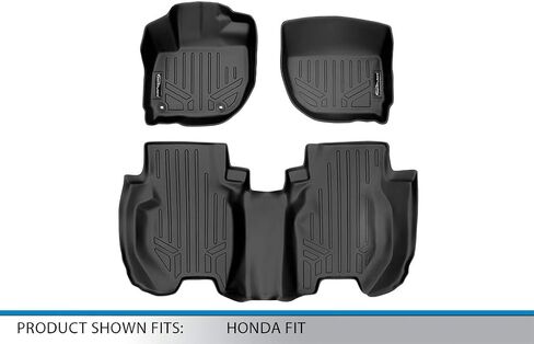 Smartliner All Weather Custom Fit 2 Row Floor Floor Liner مجموعة متوافقة مع 2015-2020 Honda FIT in Saudi Arabia