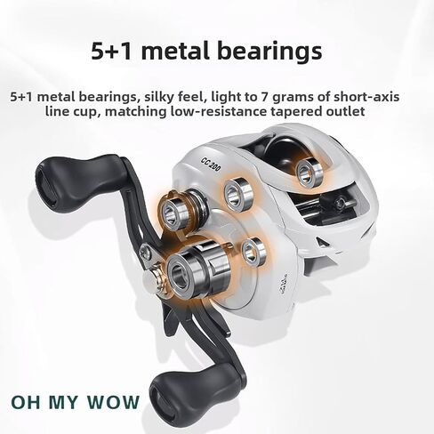 Fishing Reel SW Baitcast Baitcasting Reel Right Hand 7.2:1 Gear Ratio 22lb Max Drag 0.49lb Weight Metal Spool and Handle for Saltwater and Freshwater Bass in Saudi Arabia