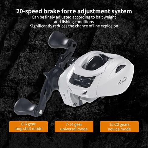 Fishing Reel SW Baitcast Baitcasting Reel Right Hand 7.2:1 Gear Ratio 22lb Max Drag 0.49lb Weight Metal Spool and Handle for Saltwater and Freshwater Bass in Saudi Arabia