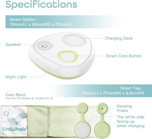 AI Smart Baby Monitor w/Free App, Tracking Breathing, Heart Rate & Sleep, Real-Time Alerts, Wireless & Portable, for Newborns to Toddlers (0-7 Years) in Saudi Arabia