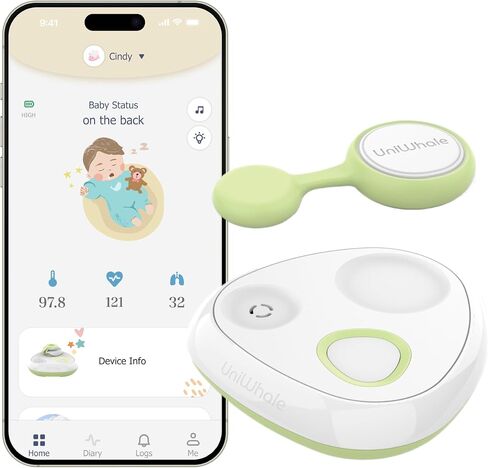 AI Smart Baby Monitor w/Free App, Tracking Breathing, Heart Rate & Sleep, Real-Time Alerts, Wireless & Portable, for Newborns to Toddlers (0-7 Years) in Saudi Arabia