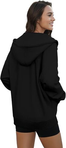 Oversized Zip Up Hoodies for Women Long Sleeve Sweatshirts Y2K Casual Track Jackets with Pockets in Kuwait