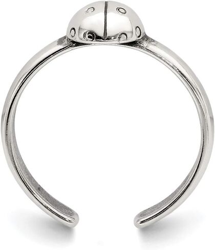 Solid 925 Sterling Silver Antiqued Ladybug Toe Ring in Saudi Arabia