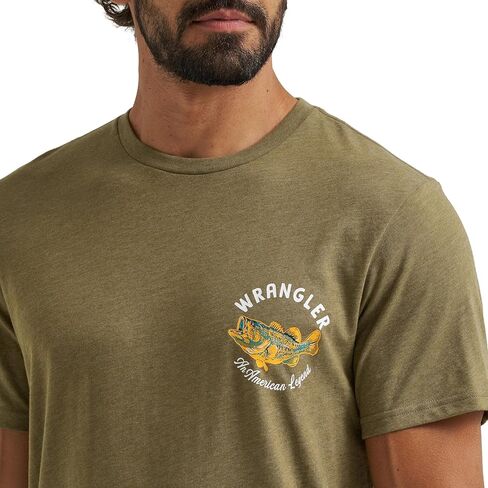 Wrangler Burnt Olive Heather Men's 1947 The American Legend' Regular Fit Graphic T-Shirt 112365670 in Saudi Arabia