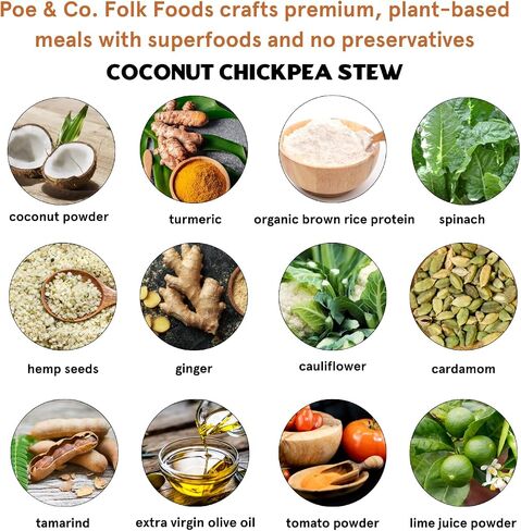 POE & CO FOLK FOODS Handcrafted Gourmet Vegan Meals for Every Adventure | Freeze Dried Camping & Backpacking Food | Chef-Created | Superfoods | Clean Ingredients | Ready to Eat Meal | Single Serving (Quinoa Sweet Potato Skillet) in Saudi Arabia