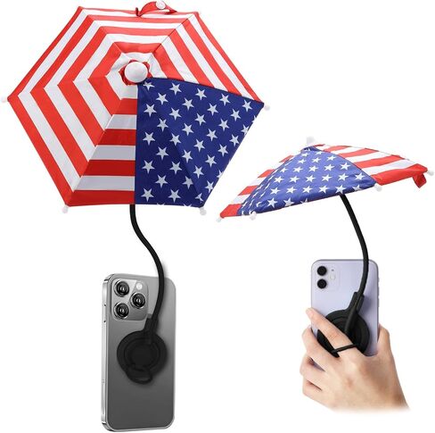 TDTOK Magnetic Phone Umbrella For Sun with Universal Adjustable Phone Ring, Outdoor Anti-Reflective Magnetic Cell Phone Umbrella Sun Shade for iPhone 16 15 14 13 12 Pro Max in Kuwait