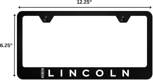 Au-TOMOTIVE GOLD, INC. Officially Licensed UV Print Logo on Black Polycarbonate License Plate Frame for Lincoln in Saudi Arabia