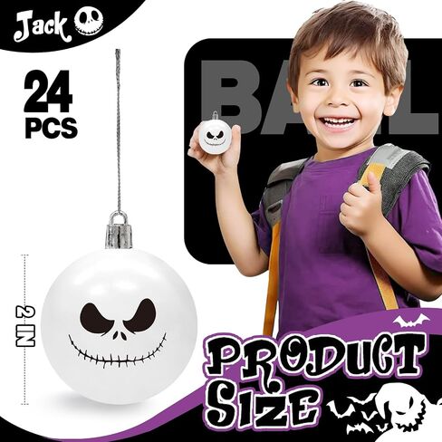 24Pcs Halloween Christmas Ornaments Jack Halloween Tree Decoration Hanging Ball Ornaments Party Holiday Home Decor Indoors in Saudi Arabia