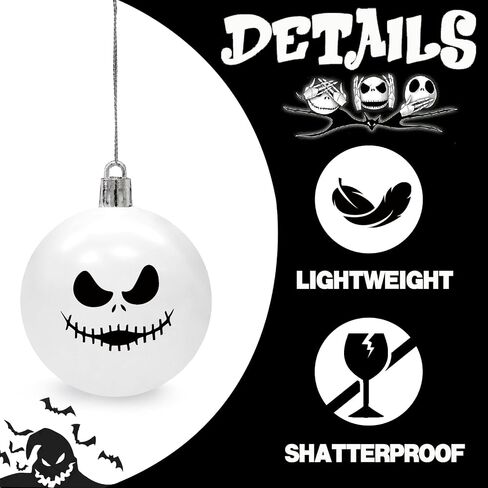 24Pcs Halloween Christmas Ornaments Jack Halloween Tree Decoration Hanging Ball Ornaments Party Holiday Home Decor Indoors in Saudi Arabia