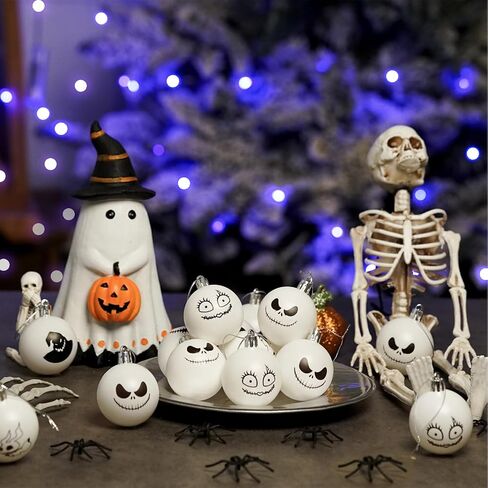 24Pcs Halloween Christmas Ornaments Jack Halloween Tree Decoration Hanging Ball Ornaments Party Holiday Home Decor Indoors in Saudi Arabia