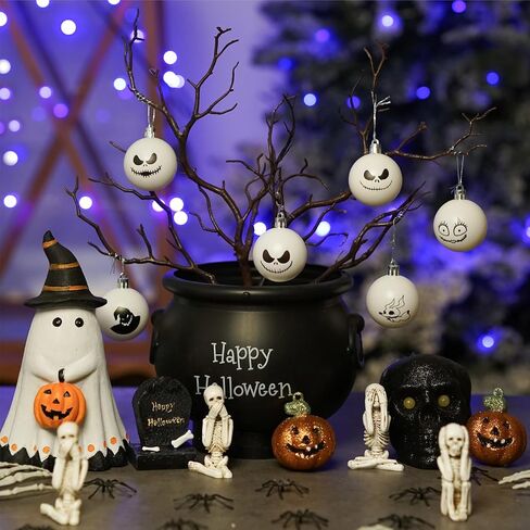 24Pcs Halloween Christmas Ornaments Jack Halloween Tree Decoration Hanging Ball Ornaments Party Holiday Home Decor Indoors in Saudi Arabia