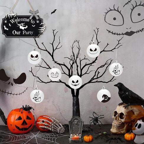 24Pcs Halloween Christmas Ornaments Jack Halloween Tree Decoration Hanging Ball Ornaments Party Holiday Home Decor Indoors in Saudi Arabia