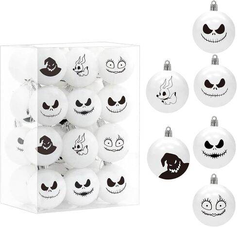 24Pcs Halloween Christmas Ornaments Jack Halloween Tree Decoration Hanging Ball Ornaments Party Holiday Home Decor Indoors in Saudi Arabia