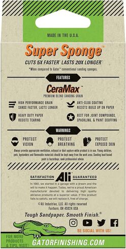 Gator 7446 Very Fine 220-Grit Drywall Sanding Super Sponge, 3 x 5 x 1 Inch in Kuwait