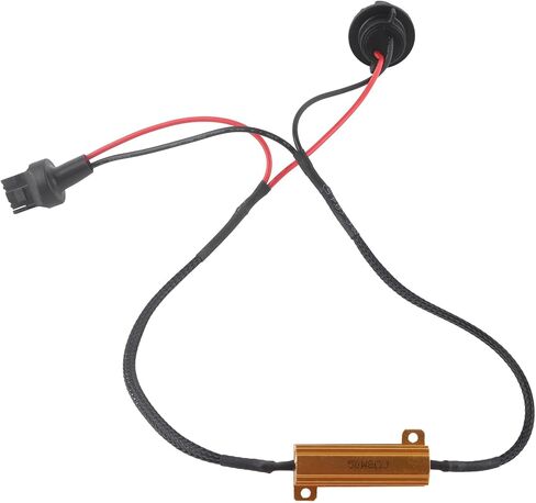 موصل المقاوم ، مقاوم الحمل ، تسخير الأسلاك المقاوم 7440 T20 50W8RJ ABS Hyper Flash First Free Free Wiring Adapters لأضواء إشارة LED 1 زوج in Saudi Arabia