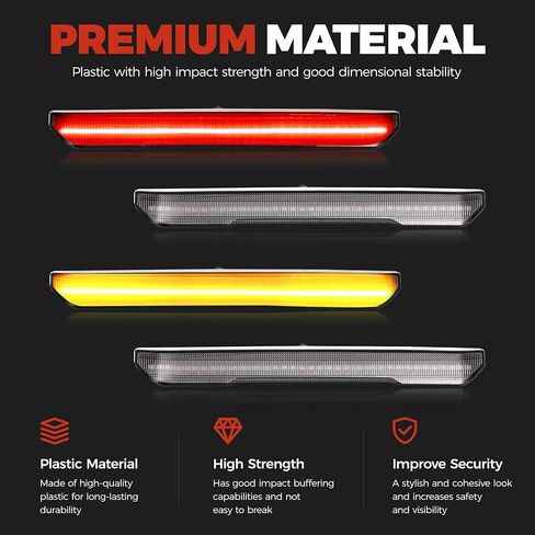 HECASA 4Pcs LED Side Marker Lights Compatible with 2020-2024 GMC Sierra 2500/3500 HD 2023-2024 GMC Canyon Replacement for 84185031 84806032 LED Front Rear Side Marker Lamps Amber - Smoke Lens in Saudi Arabia