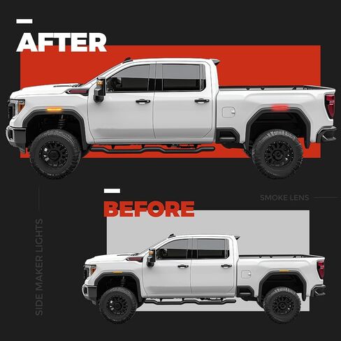 HECASA 4Pcs LED Side Marker Lights Compatible with 2020-2024 GMC Sierra 2500/3500 HD 2023-2024 GMC Canyon Replacement for 84185031 84806032 LED Front Rear Side Marker Lamps Amber - Smoke Lens in Saudi Arabia