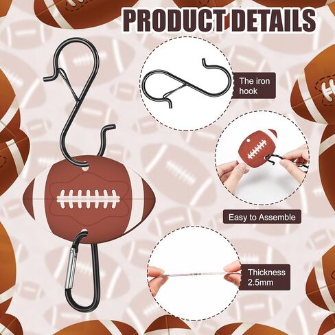 6 Pcs Bag Hook for Fence, Sports Fence Hook, Bag Clip for Fence, Metal Backpack Hooks with Acrylic Board, Fence Hooks for Bat Bag Water Bottle Lover Player Gifts (Baseball) in Kuwait