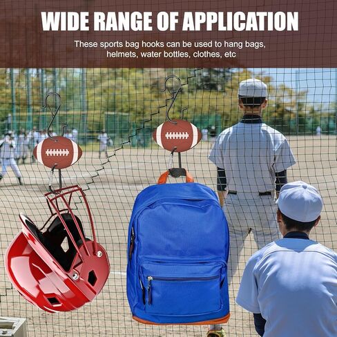 6 Pcs Bag Hook for Fence, Sports Fence Hook, Bag Clip for Fence, Metal Backpack Hooks with Acrylic Board, Fence Hooks for Bat Bag Water Bottle Lover Player Gifts (Baseball) in Kuwait