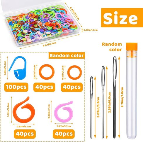 34 Pcs Adjustable Crochet Ring Set, 8 Pcs Knitting Ring, Tension Rings for Crocheting, Crochet Ring for Finger, Stitch Markers Plastic Needles for Crocheting, Crochet Accessories with Storage Box in Kuwait